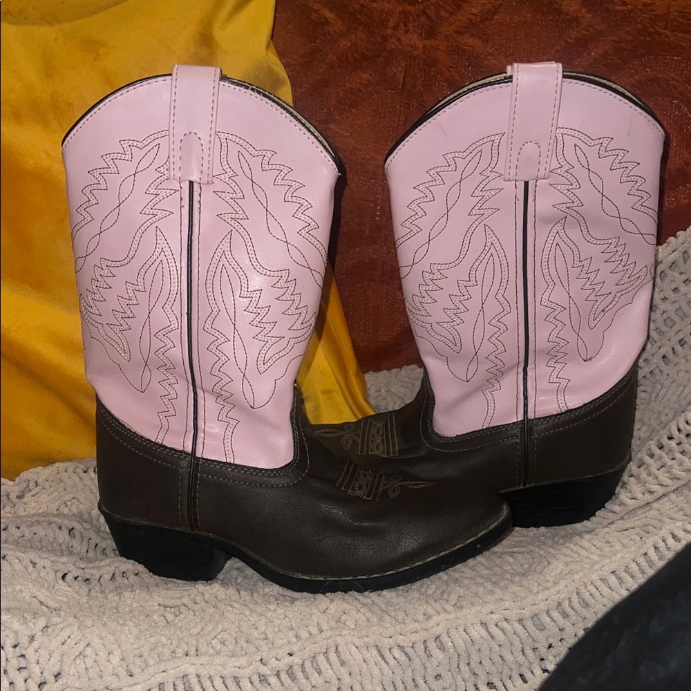 Smoky Mountain size 4 Pink and Brown Western Cowboy Boots